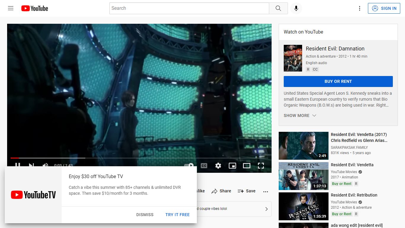 Leon & Ada Resident Evil Damnation - YouTube